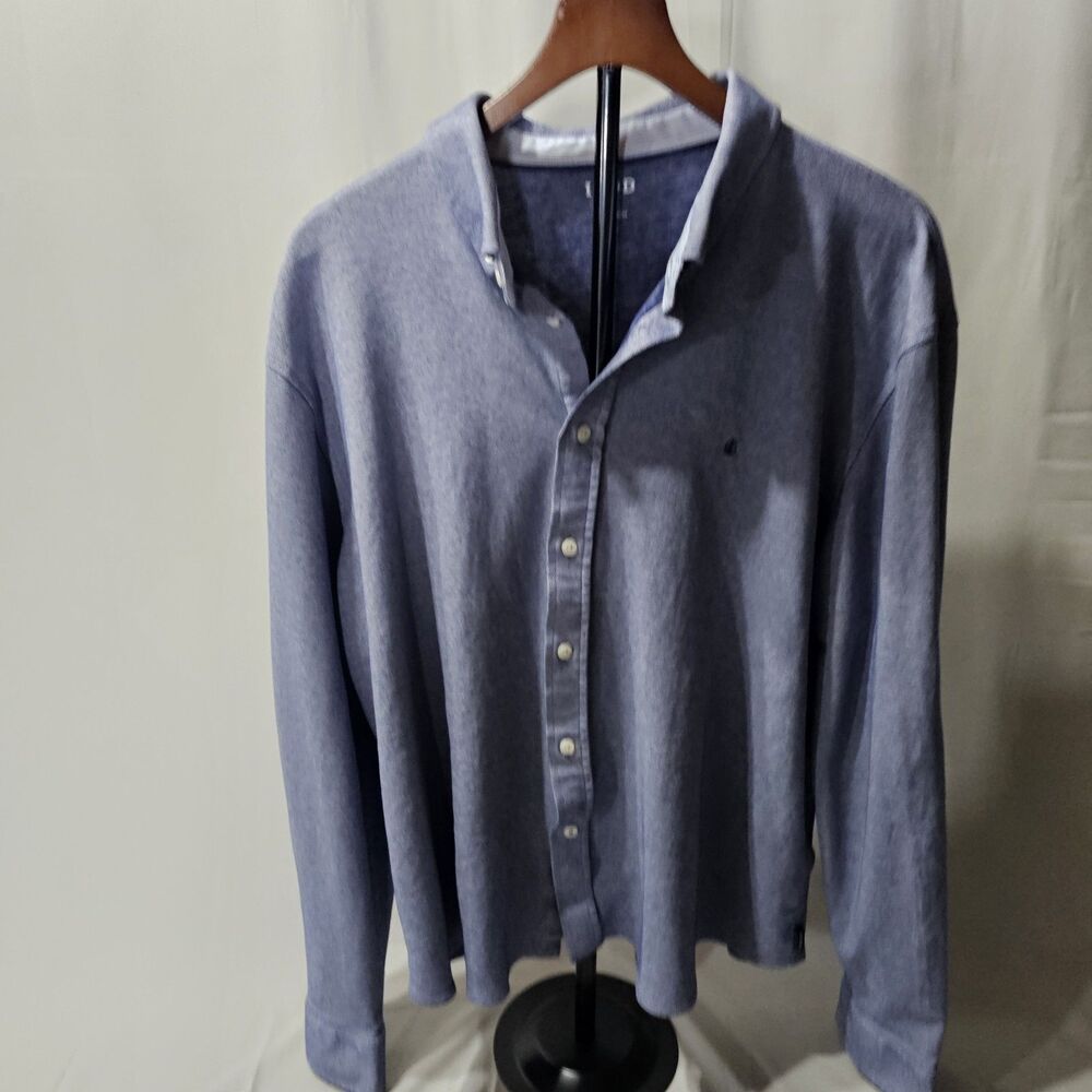 Izod Men’s Button Down Blue Untucked Length Regular Fit Size 2XL Stretch
